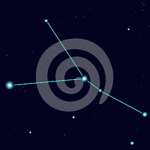 Vector starry sky with constellation Cancer